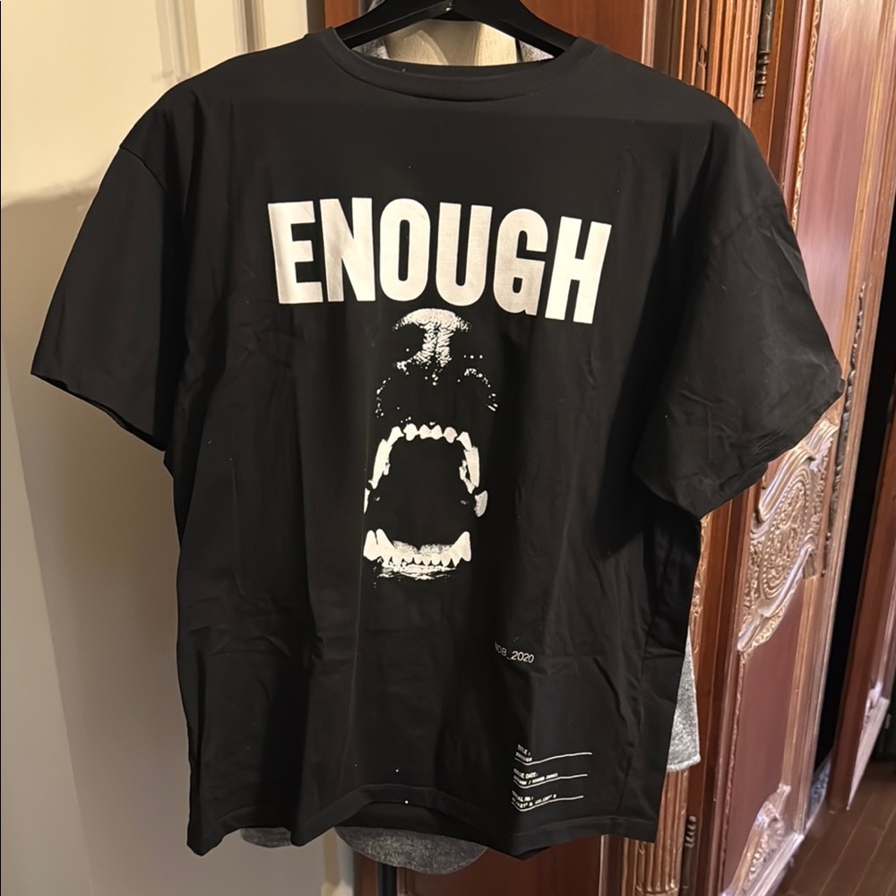 Men's NEON Black Graphic Tee with Bold 'Enough' Print